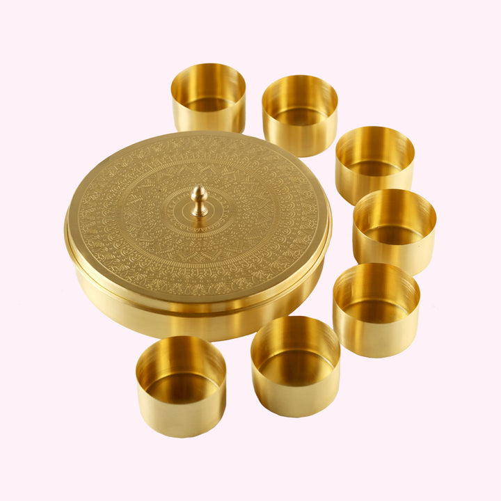 Ta'attur Handcrafted Brass Masaladan Spice Box