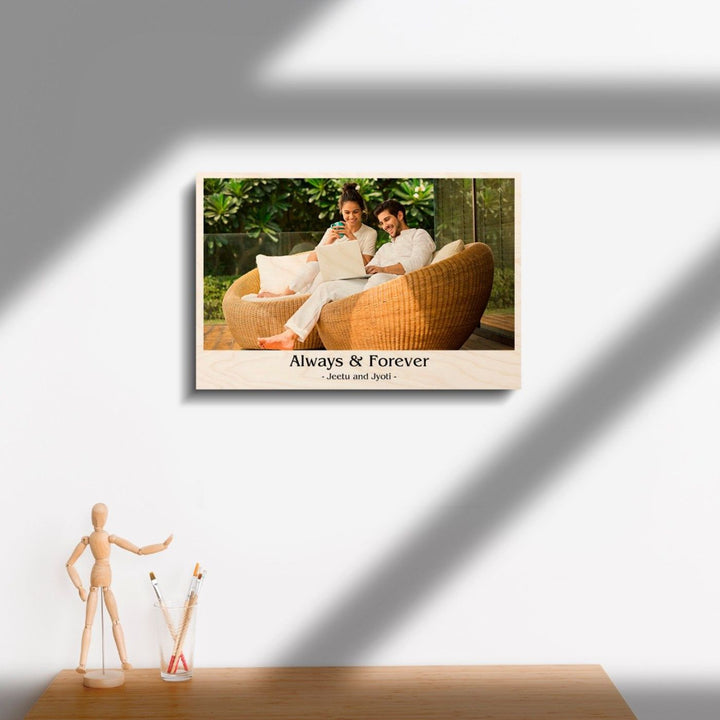 Personalized Wooden Photo Print With Names - Always & Forever