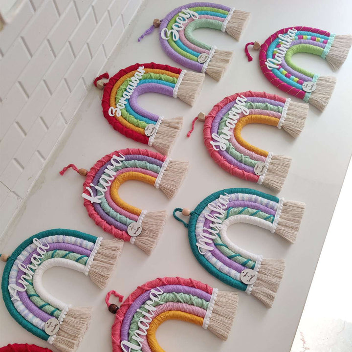 Macrame Rainbow Personalized Kids' Nameplate