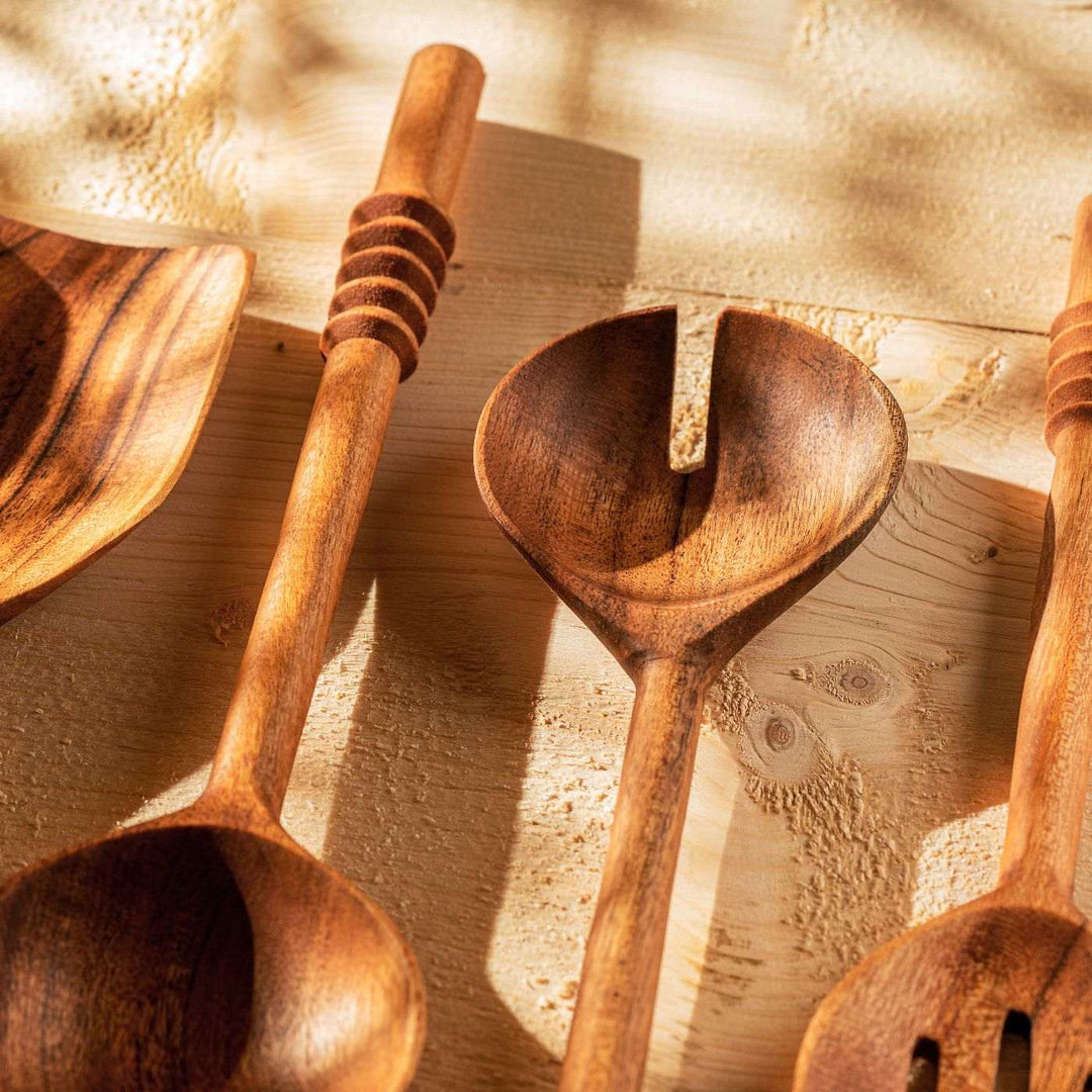 Garoh Acacia Wood Ladles & Spatulas I Set of 5