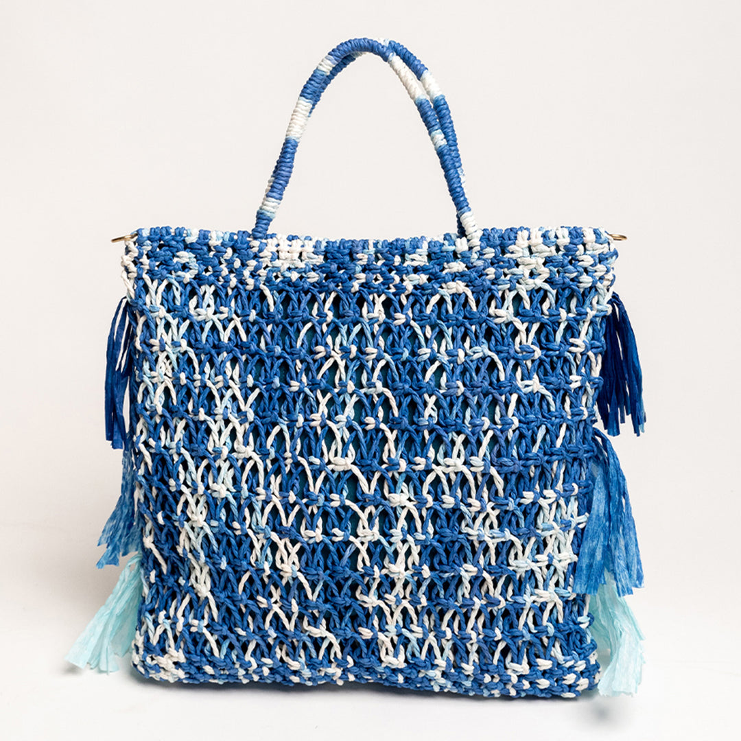 Handmade Macrame Moonlit Raffia Handbag