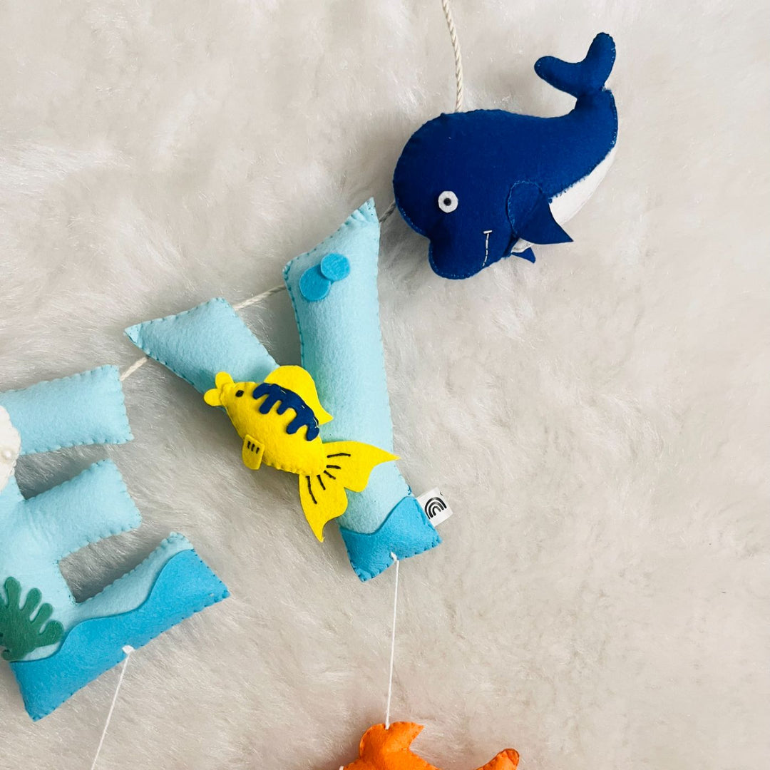 Handcrafted Personalized Fish Theme Bunting For Kids