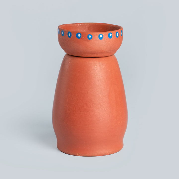 Handpainted Clay Tealight Holders with Punjabi Couple | Set of 2