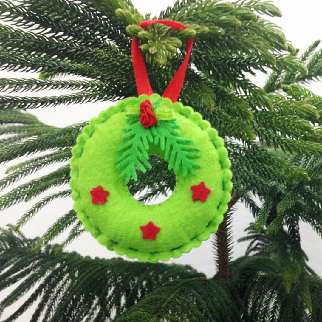 Handmade 3D Colourful Assorted Felt Ornaments For Christmas Tree Decoration | Set Of 5