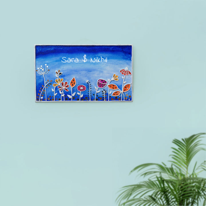 Personalized Lippan Art Name Plate - Blue