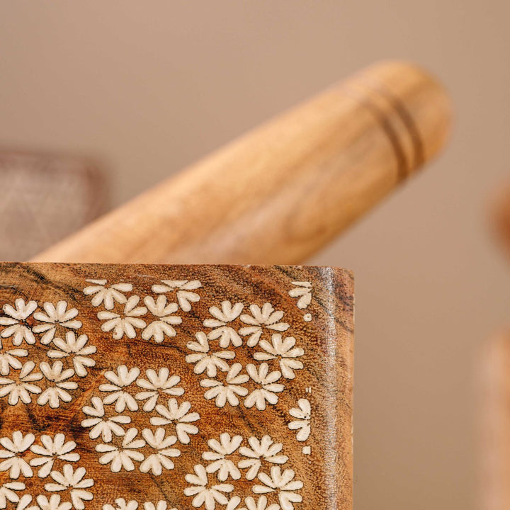 Okhli Handcarved Premium Wood Mortar & Pestle Set