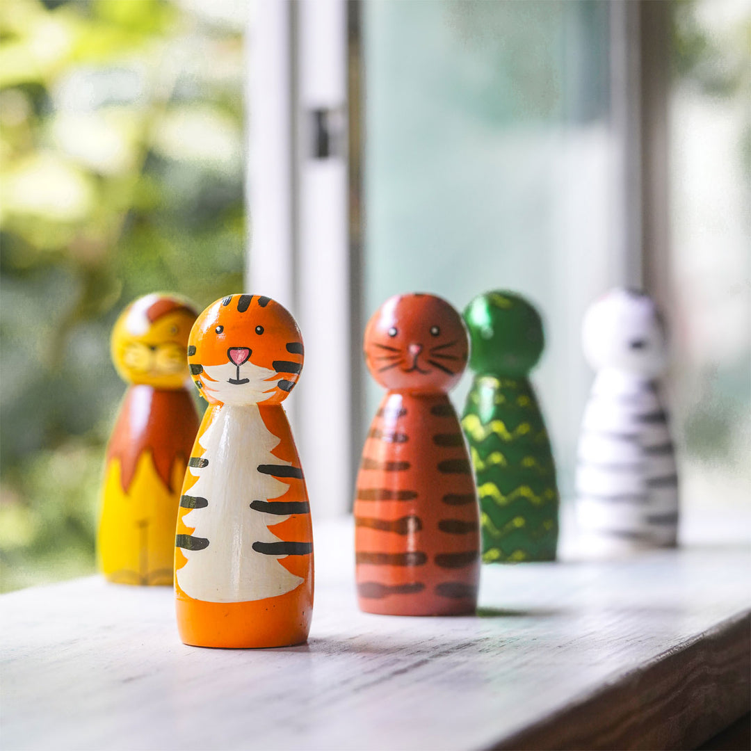 Handpainted Wooden Animal Dolls