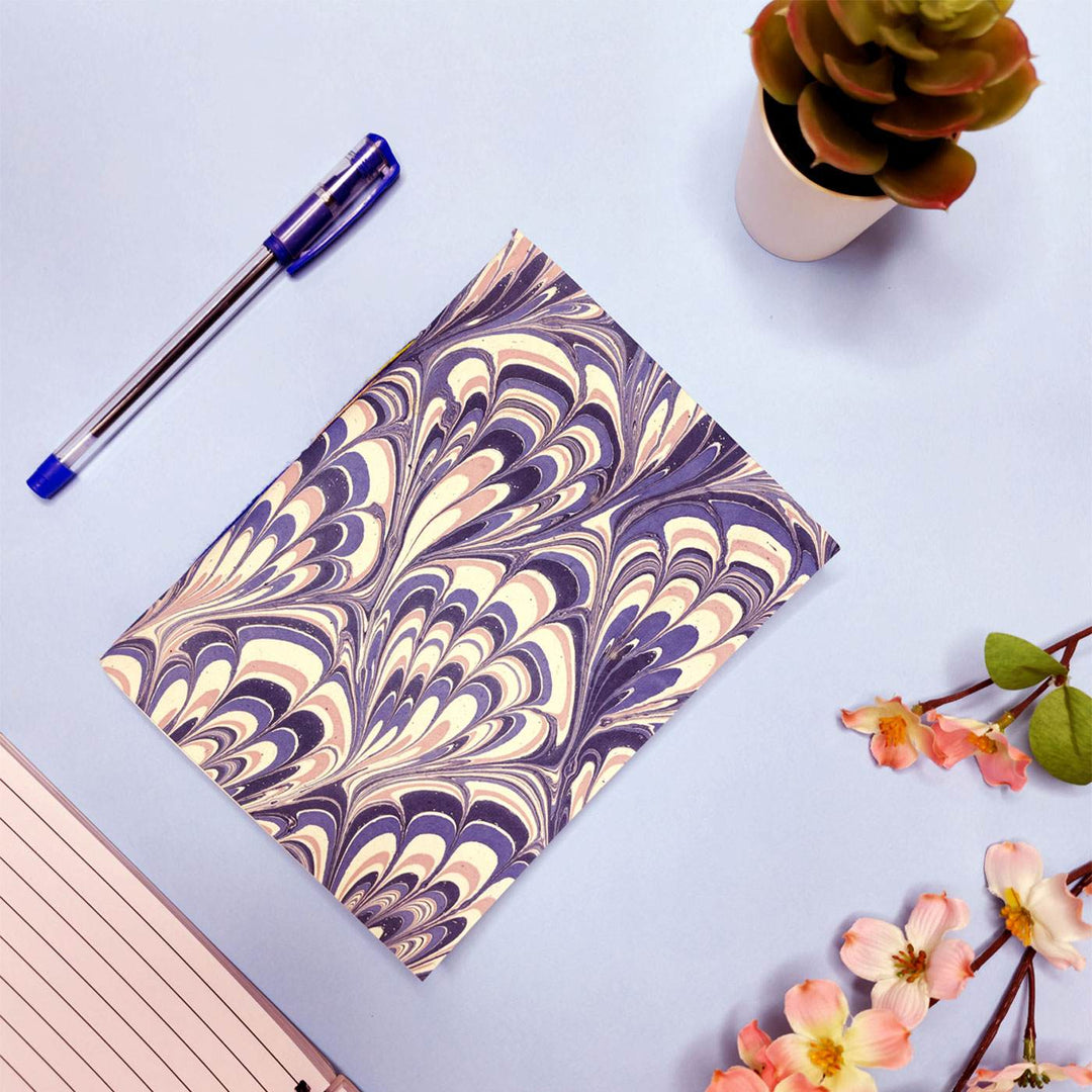 Abstract Marbled Notebook With Handmade Paper