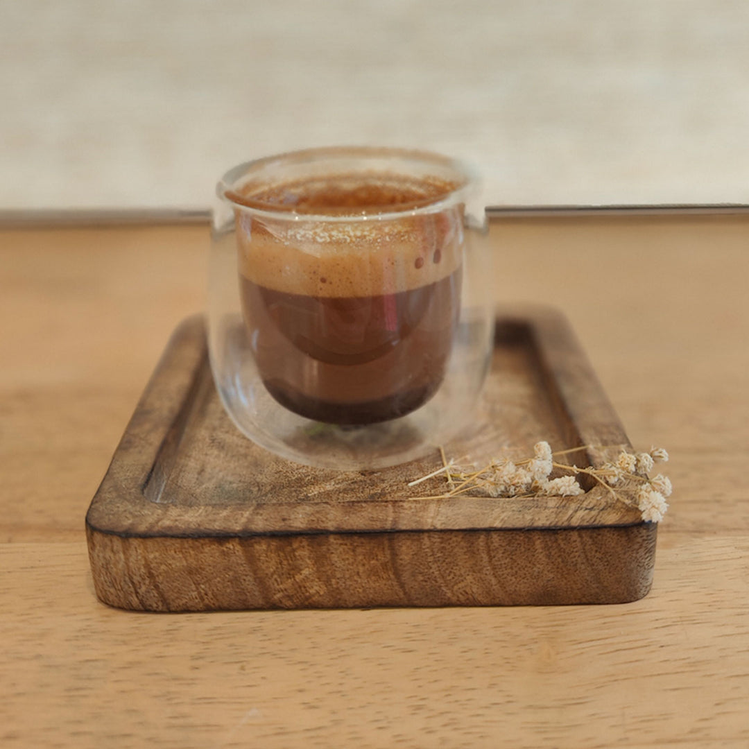 Seasoned Mango Wood Square Dip Coasters I Set of 2
