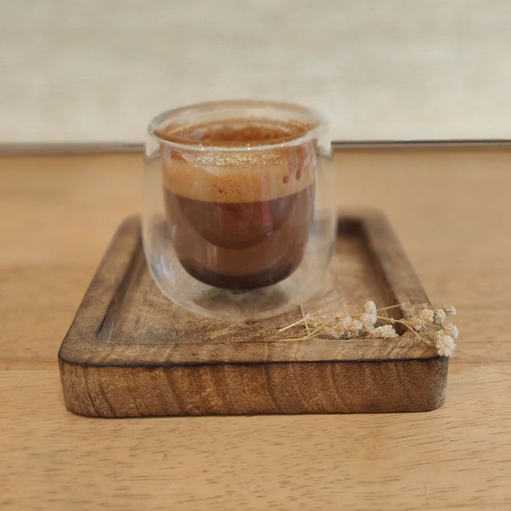 Seasoned Mango Wood Square Dip Coasters I Set of 2
