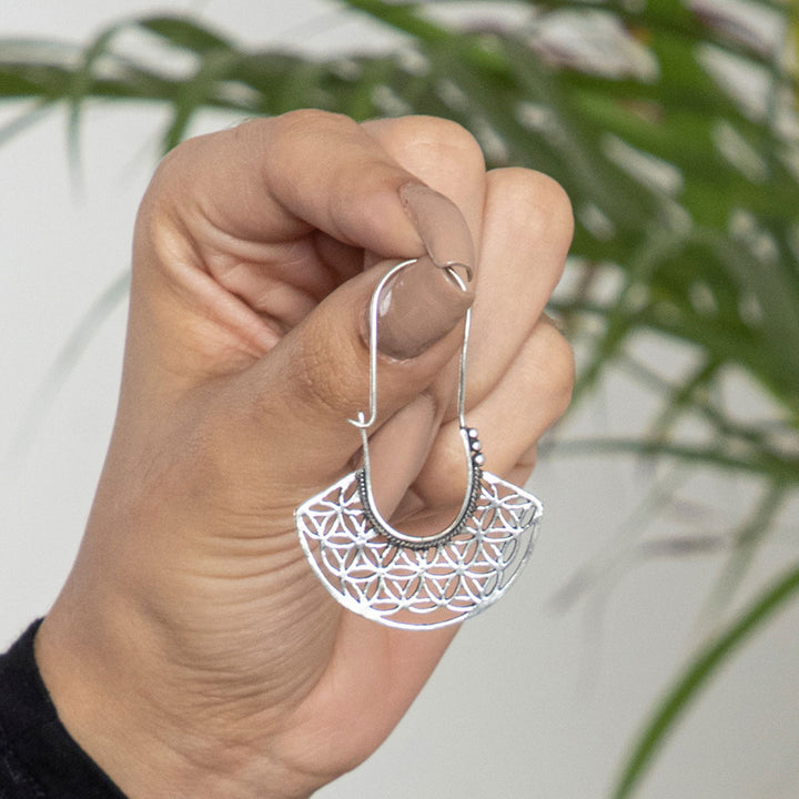 Handmade Brass Modern Hoop Earrings - Bohemian Style