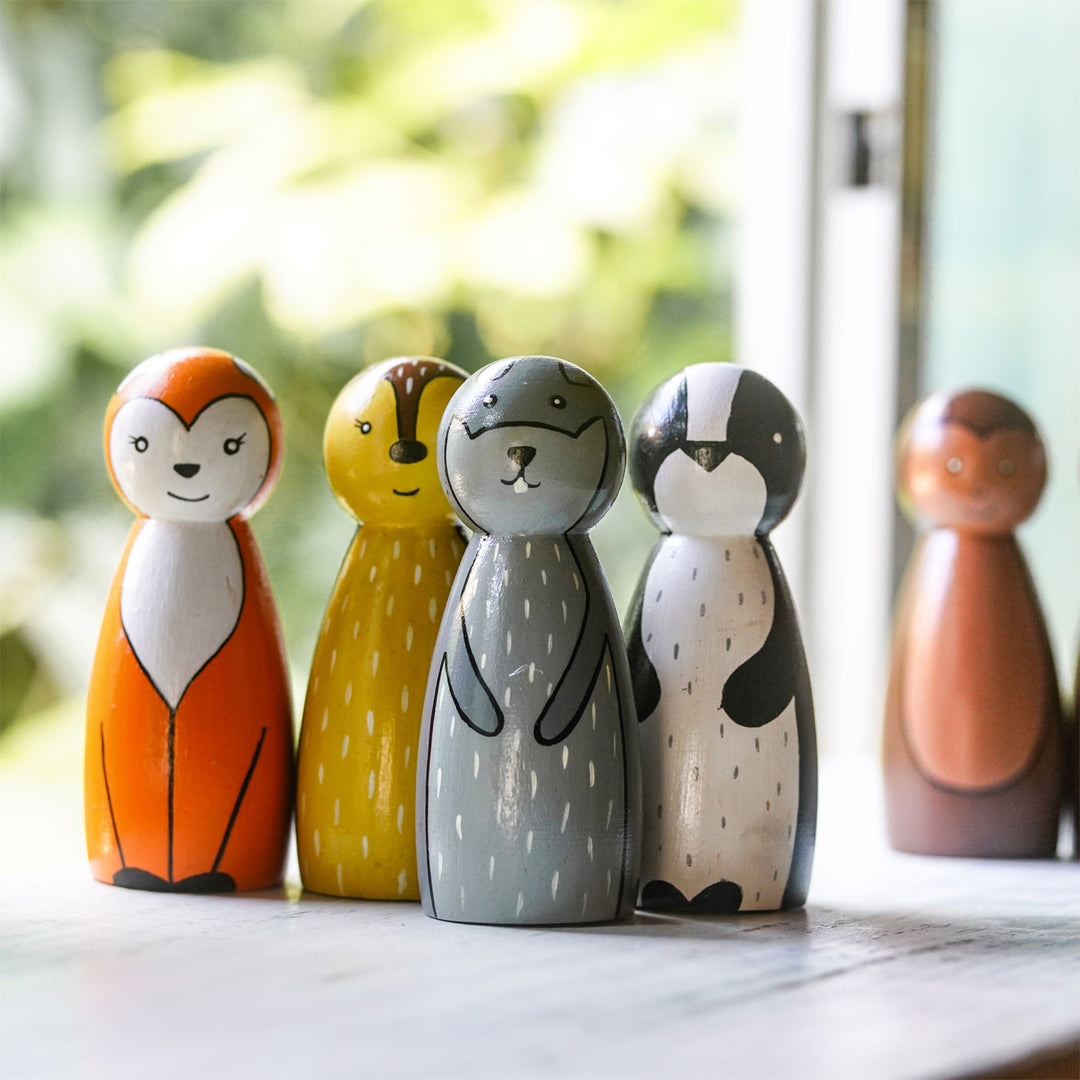 Handpainted Wooden Animal Dolls