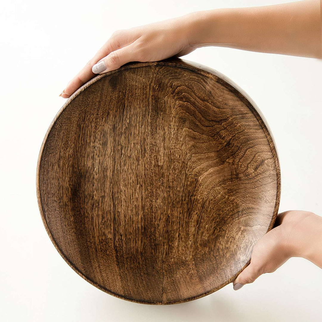 Seasoned Single Mango Wood Piece Round Platter