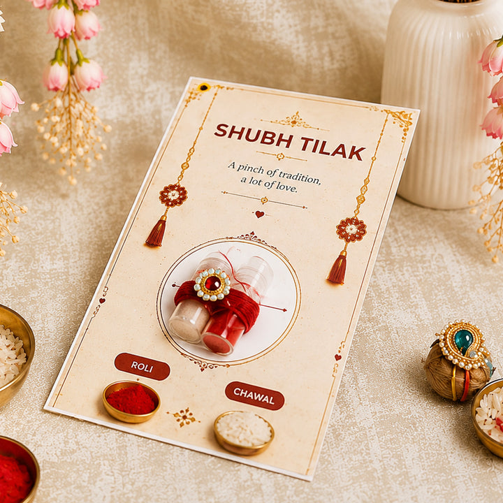 Bhai Behan Ceramic Mug Rakhi Hamper With Evil Eye Rakhi & Roli Chawal For Brother