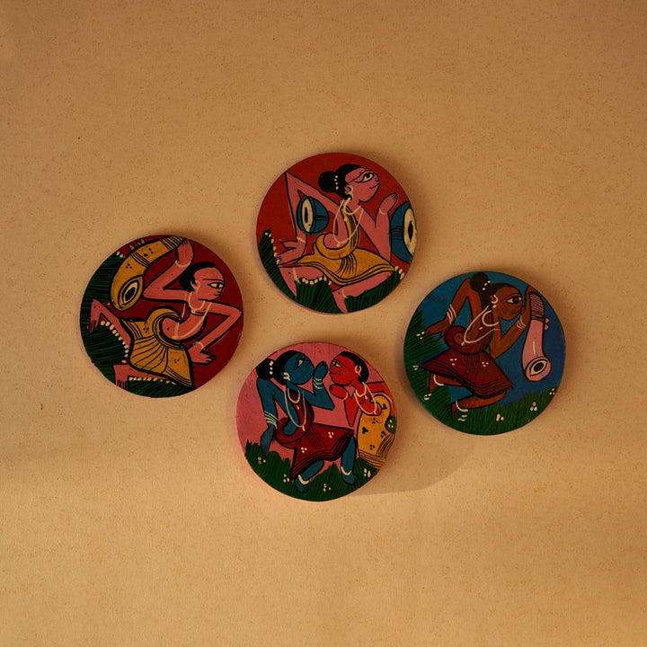 Hand Painted Pattachitra Wooden Coasters