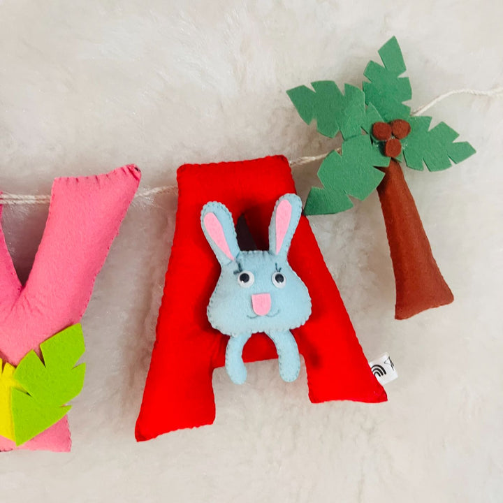 Handcrafted Personalized Jungle Theme Bunting For Kids