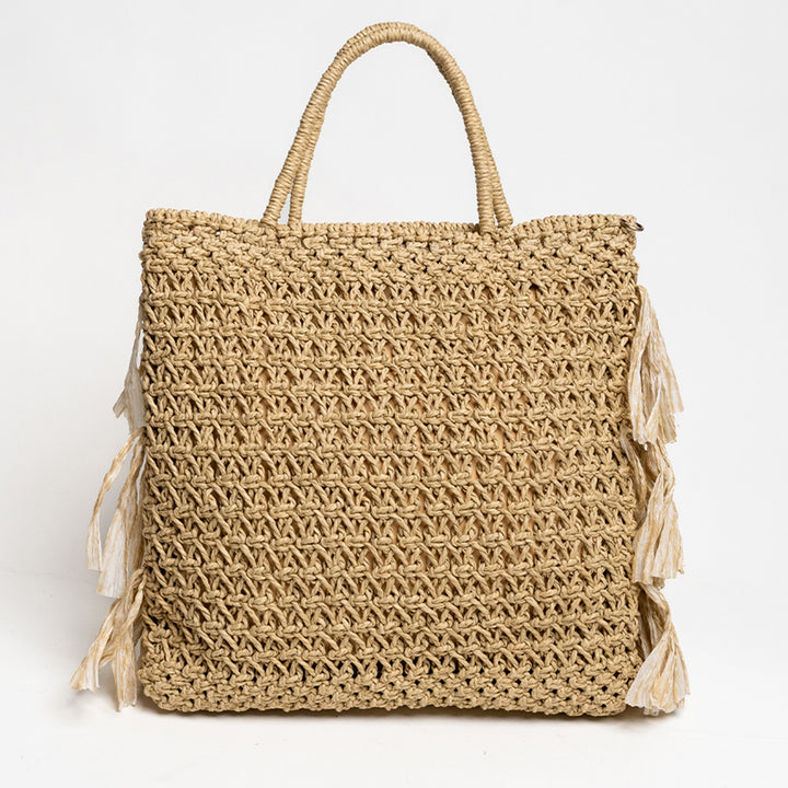Handmade Macrame Moonlit Raffia Handbag