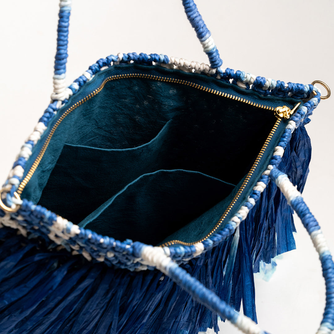 Handmade Macrame Moonlit Raffia Handbag