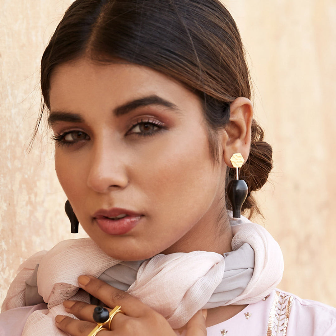 Minimal Handmade Inverted Pot Earrings | 22K Gold Plated