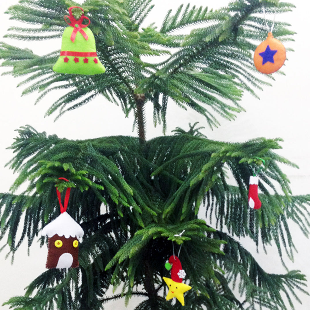 Handmade 3D Vibrant Assorted Felt Ornaments For Christmas Tree Decoration | Set Of 5
