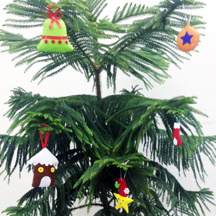 Handmade 3D Vibrant Assorted Felt Ornaments For Christmas Tree Decoration | Set Of 5
