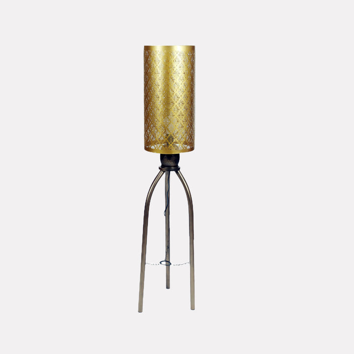 Gandhara Gold & Bronze Finish Metal Floor Lamp