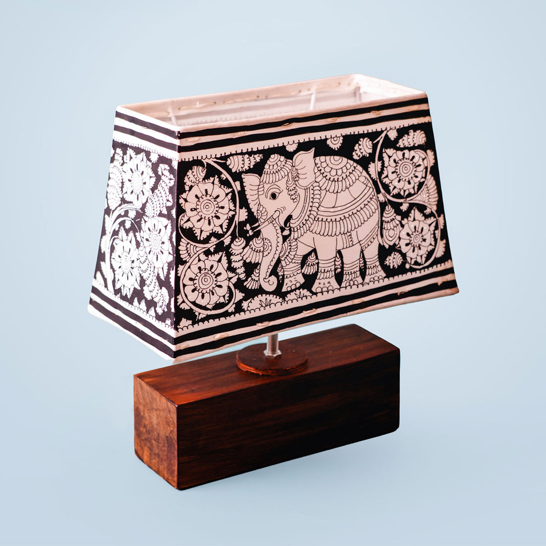 Hand Painted Parchment Leather Tholu Bommalata Lamp