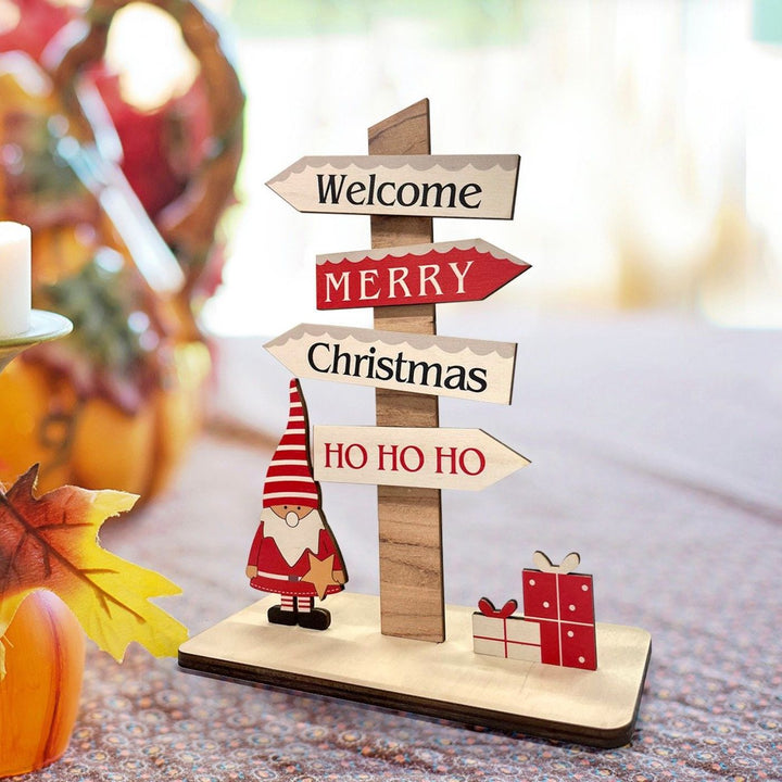 Handcrafted 3D Santa Wooden Table Decor For Christmas Decoration