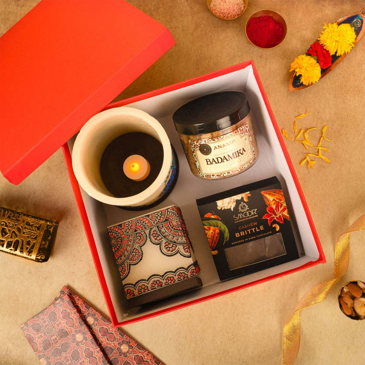 Mehendi-Art Inspired Candle Holder Festive Hamper