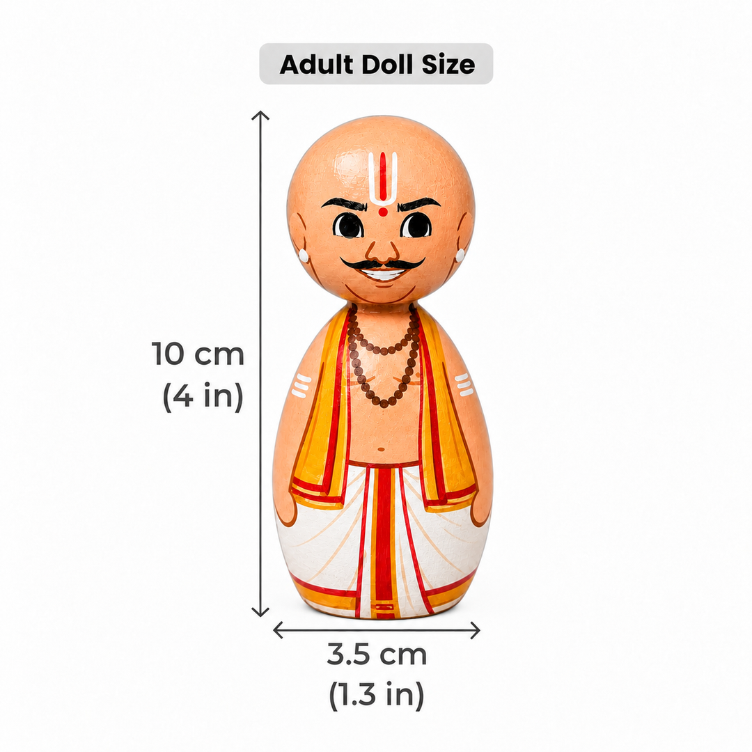 "Priest" Themed Wooden Doll For Golu/Festive Decor