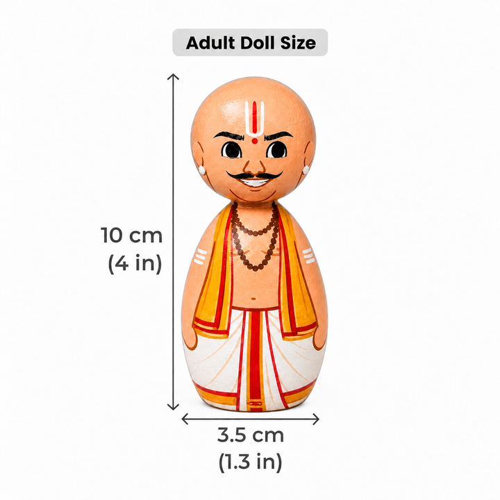 "Priest" Themed Wooden Doll For Golu/Festive Decor