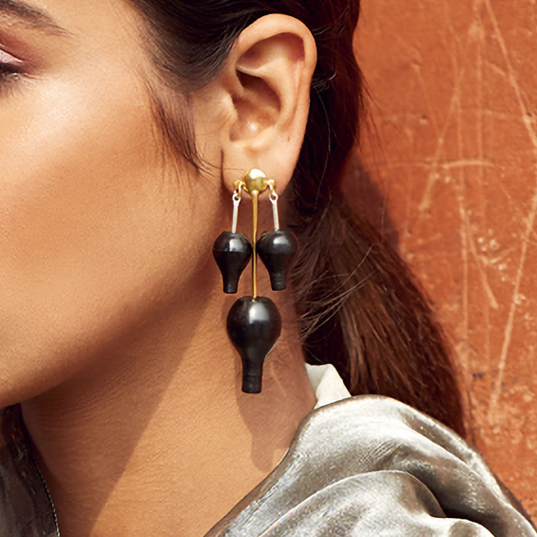 Statement Handmade Traditional Chirag Design Earrings | 22K Gold Plated