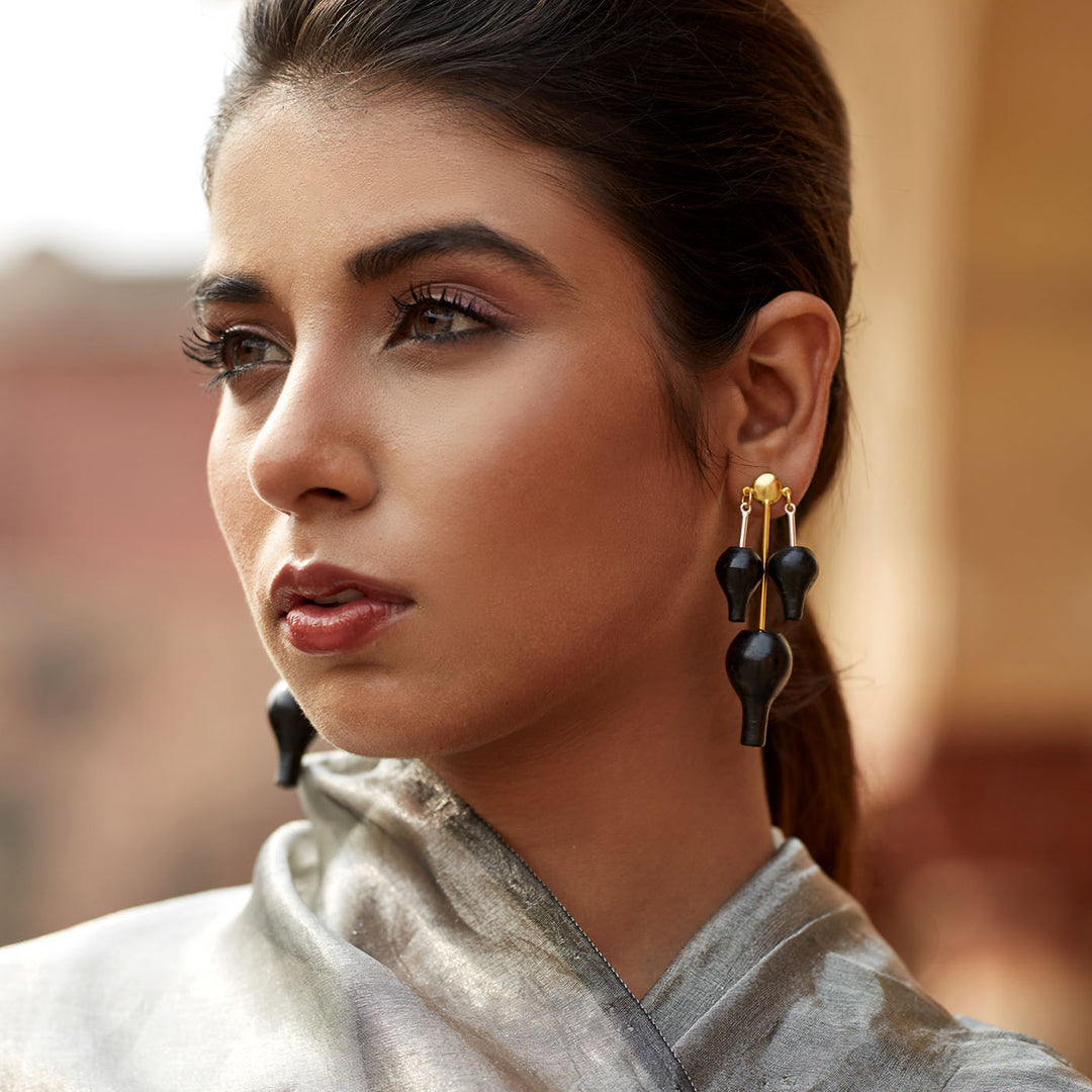 Statement Handmade Traditional Chirag Design Earrings | 22K Gold Plated