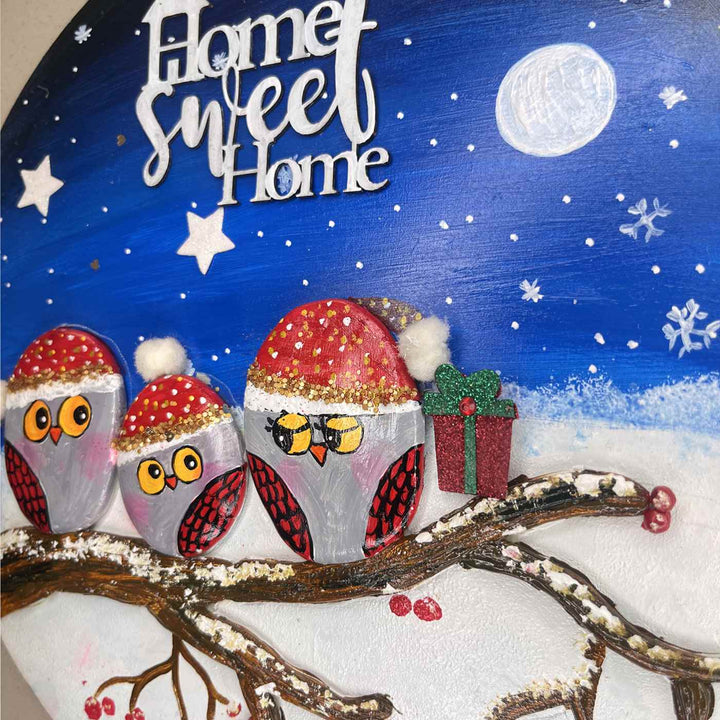Hand-painted MDF Owl Name Plate