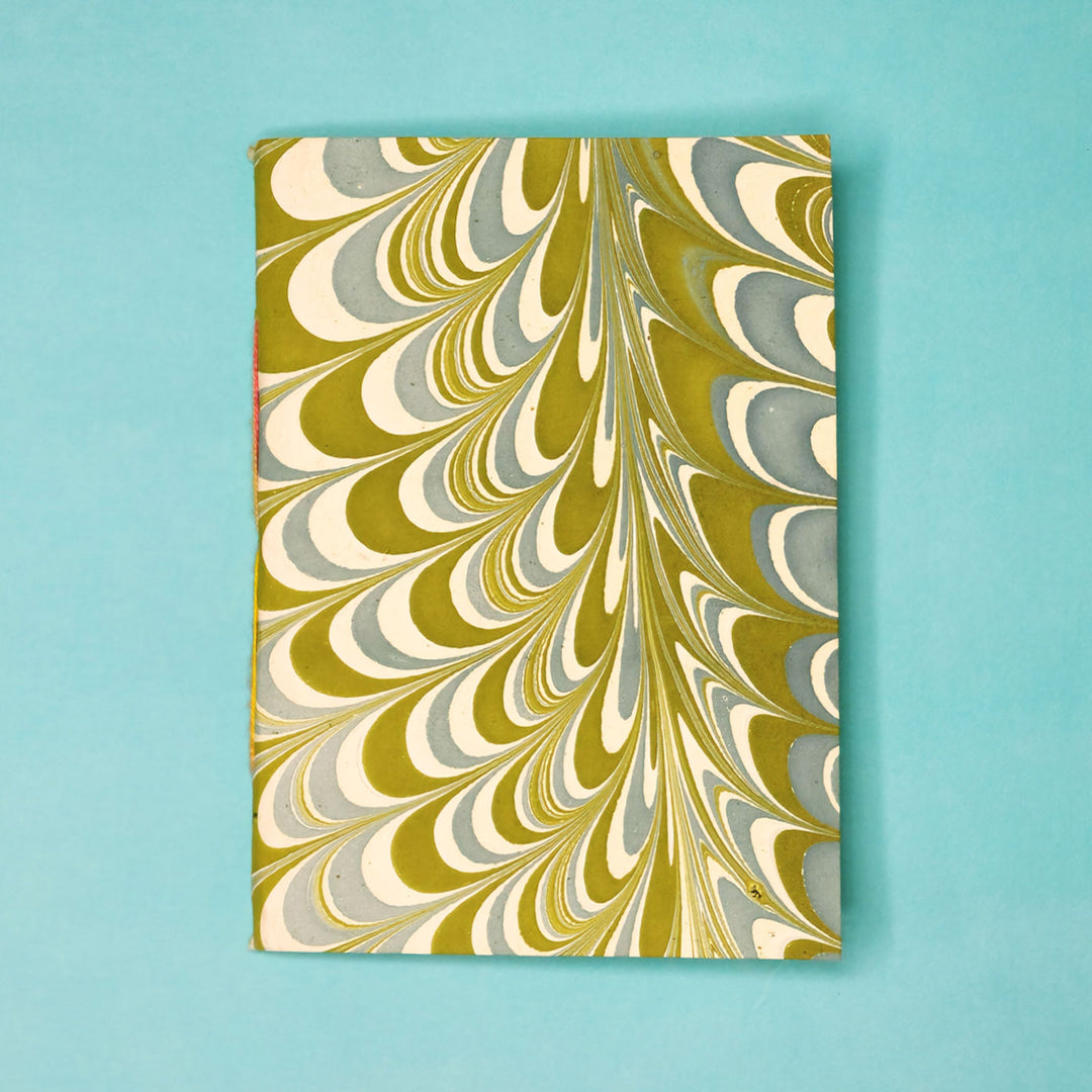 Abstract Marbled Notebook With Handmade Paper