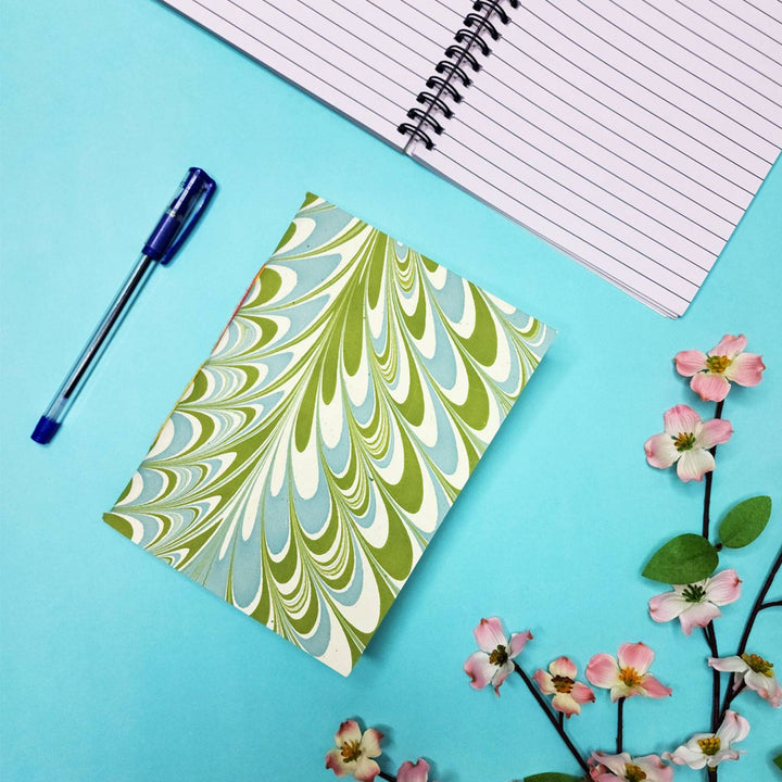 Abstract Marbled Notebook With Handmade Paper