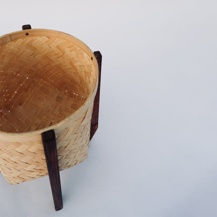Handcrafted Bamboo Planter With Stand