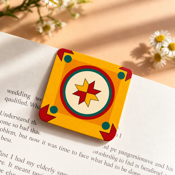 Set Of 6 | Hand-Painted Aathangudi Tiles Festive Themed Magnetic Bookmarks