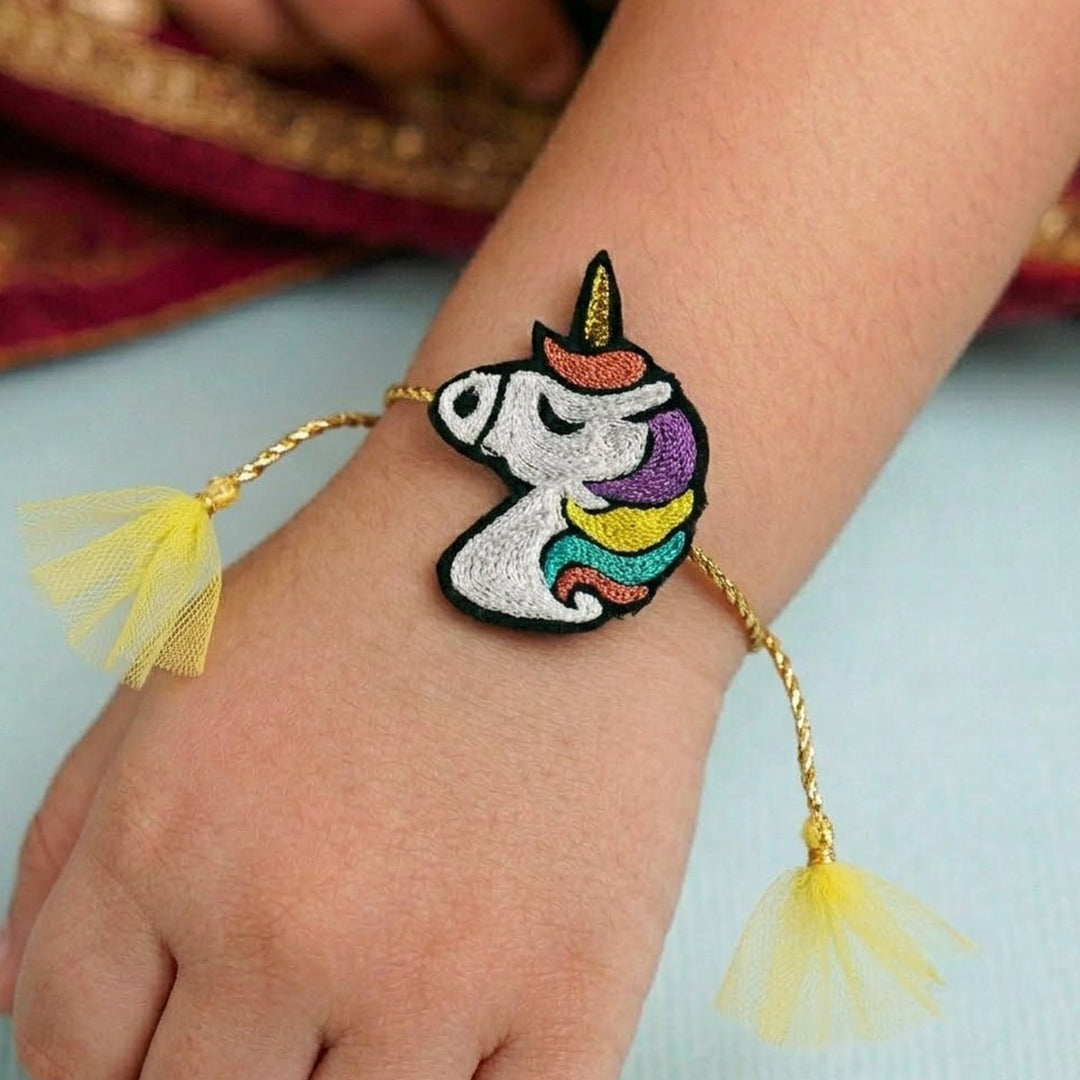Handmade Reusable Unicorn Felt Kids Rakhi