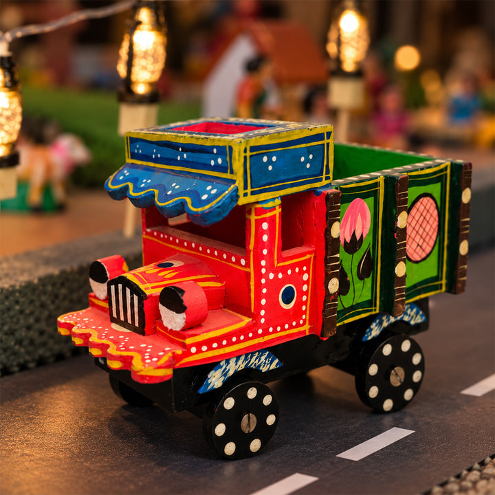 Handmade Truck Wooden Golu Toy For Festive Decor