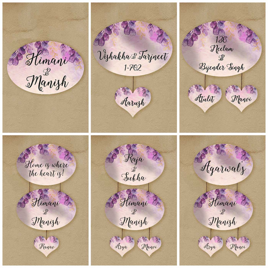 Personalized Printed Spring Floral Wooden Oval Nameplate