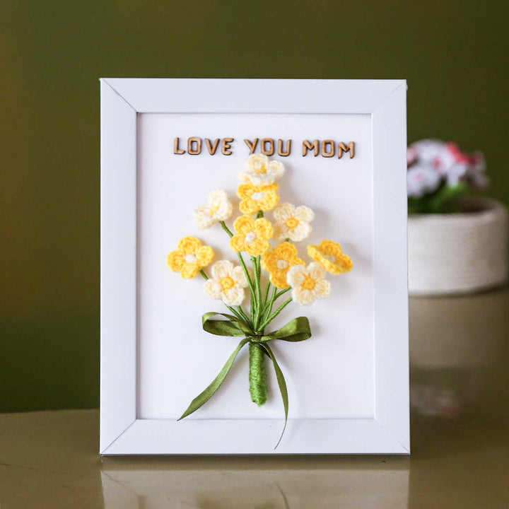 Personalized Handmade Crochet Flower Frame