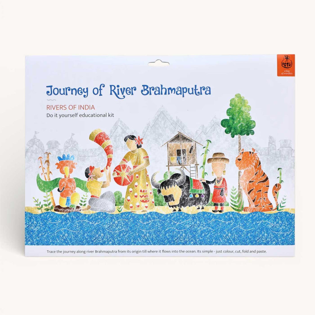 Brahmaputra Rivers of India DIY Kit | 11 Coloring Templates, 1 Map Of India And Instruction Sheet