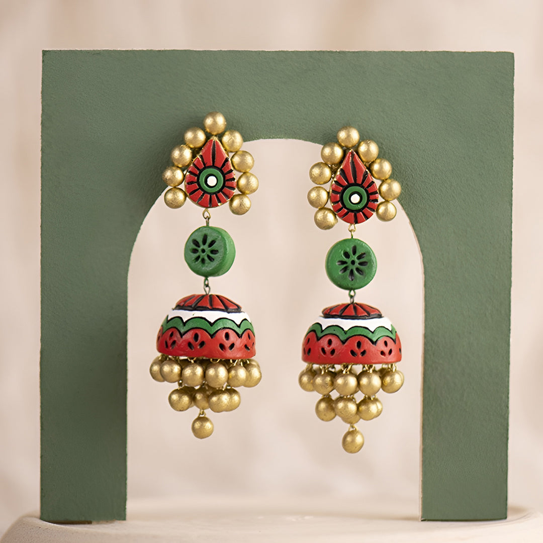 Handmade Jhilmil Terracotta Earrings