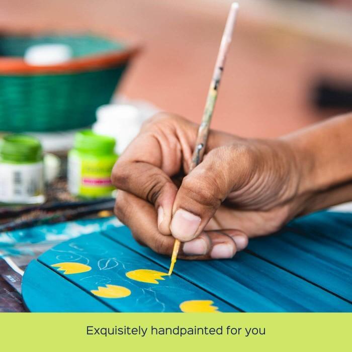 Small Rectangle Hand Painted Madhubani Art Nameboard - Zwende