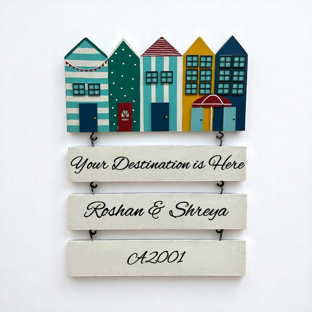 Personalized Miniature House Wooden Name Plate