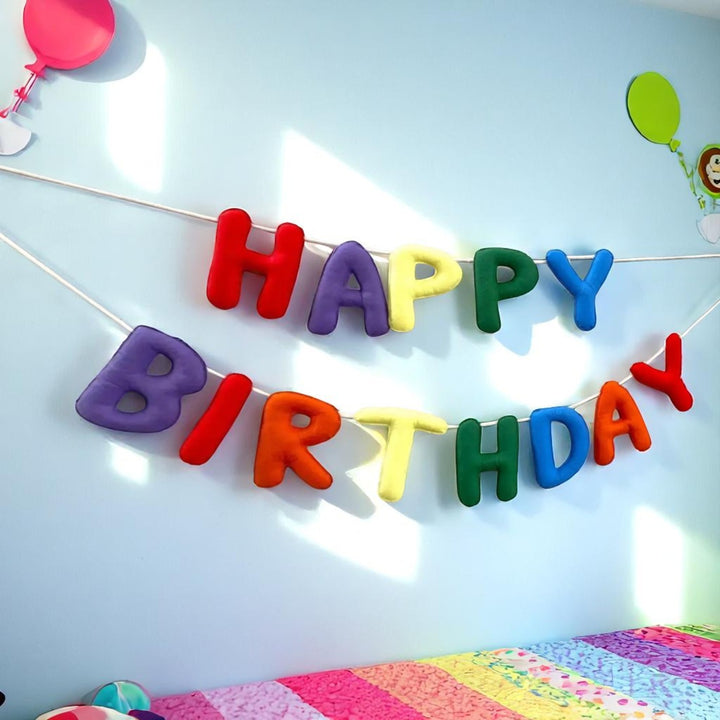Handmade Stuffed Design Felt Happy Birthday Bunting