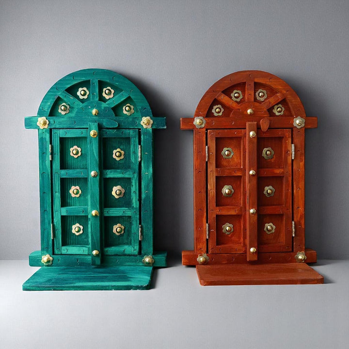 18 Inch Handmade Vintage Theme Wooden Jharokha