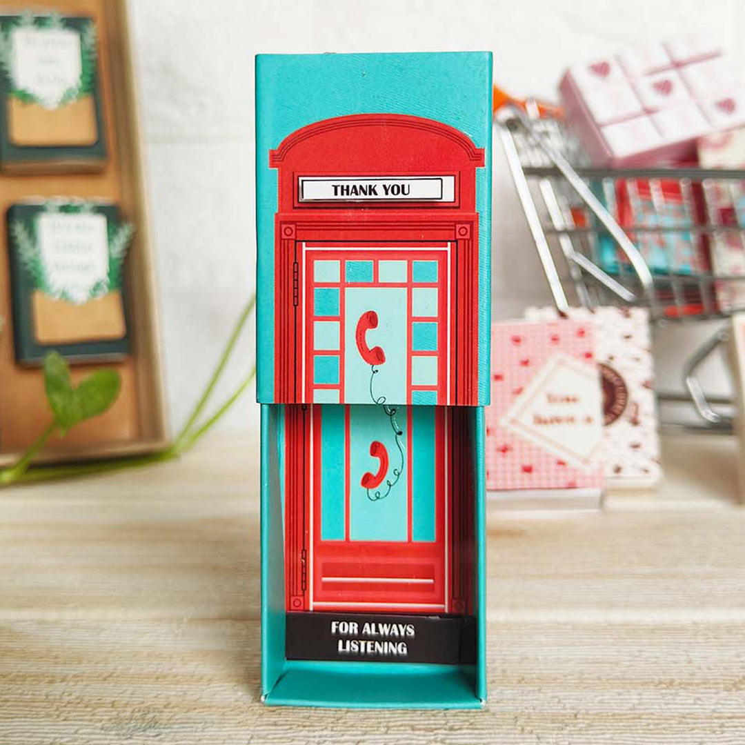 Handmade Telephone Booth Paper Fridge Magnet