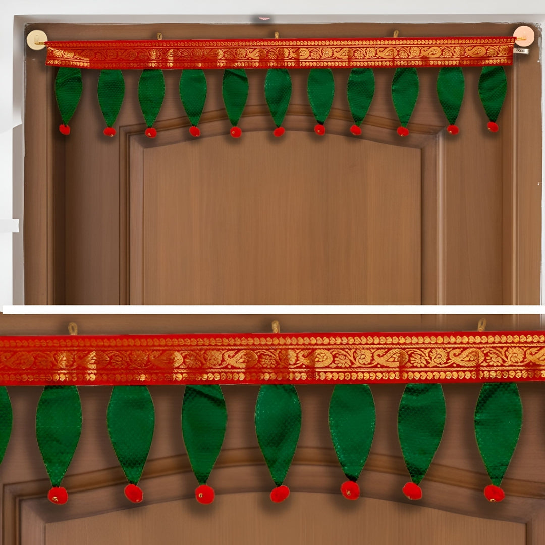 40 Inch | Handmade Khun Fabric Mango Leaf Toran